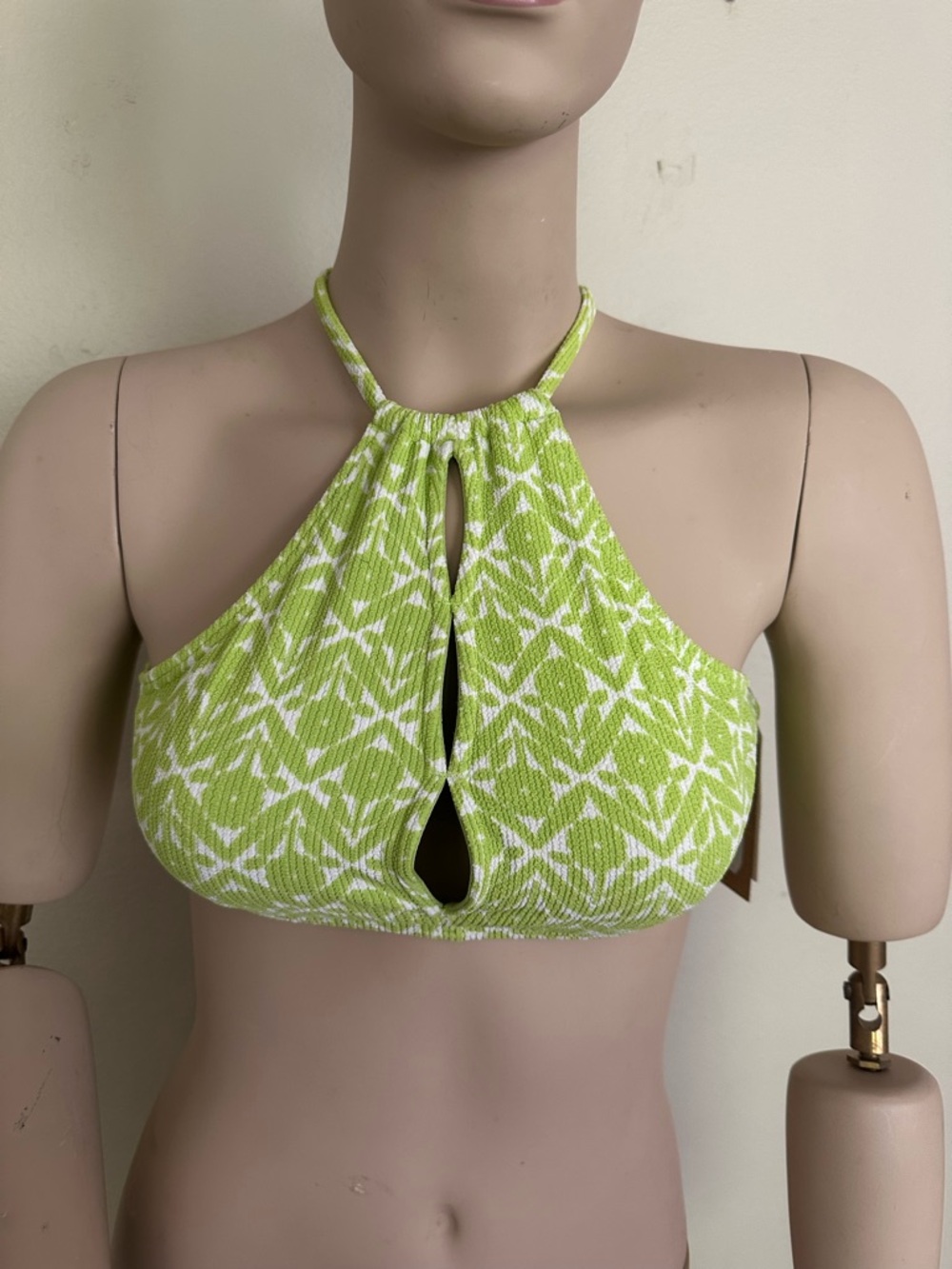 Billabong Eco-Conscious Textured Halter Bikini Top Keyhole NWT( eco friendly)